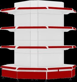 Островная система стеллажей, металлический, 1500мм