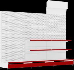 Перфорированная система стеллажей, металлический, 2000мм