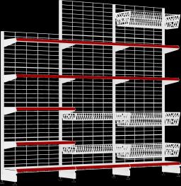 Сетчатая система стеллажей, металлический, 1700мм