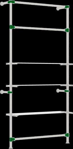 Стеллаж из трубы, со стеклянными полками