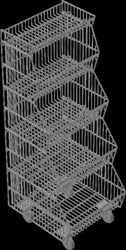 Стеллаж сетчатый с корзинами Горка Б-580