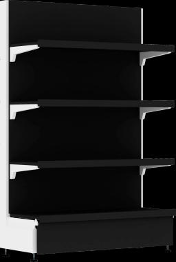 Торговый стеллаж, деревянный из ЛДСП, 1500мм, черный