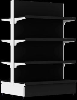 Торговый стеллаж, деревянный из ЛДСП, 1500мм, черный