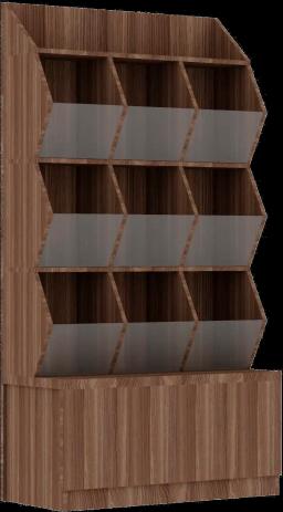 Торговый стеллаж, деревянный из ЛДСП, 1700мм, дуб солсбери