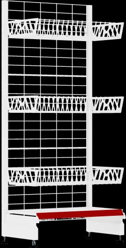 Торговый стеллаж, металлический, 1300мм, c корзинами