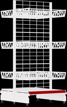 Торговый стеллаж, металлический, 1300мм, c корзинами