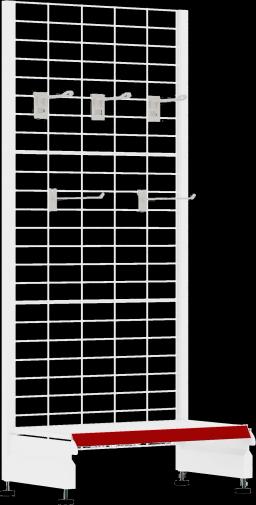 Торговый стеллаж, металлический, 1300мм, c крючками