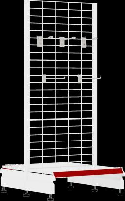 Торговый стеллаж, металлический, 1300мм, c крючками