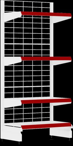 Торговый стеллаж, металлический, 1300мм, c полками