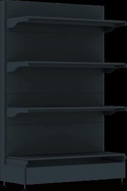 Торговый стеллаж, металлический, 1500мм, антрацитово-серый