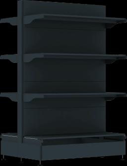 Торговый стеллаж, металлический, 1500мм, антрацитово-серый