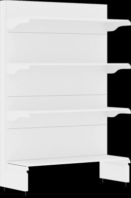 Торговый стеллаж, металлический, 1500мм, без ценника, без фасада