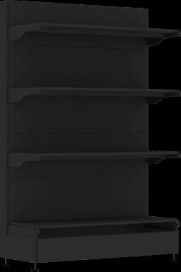 Торговый стеллаж, металлический, 1500мм, черный янтарь