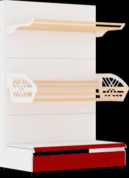 Торговый стеллаж, металлический, 1500мм, хлебный