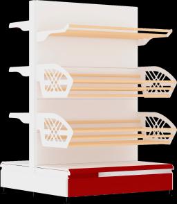 Торговый стеллаж, металлический, 1500мм, хлебный