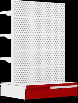 Торговый стеллаж, металлический, 1500мм, перфорированный