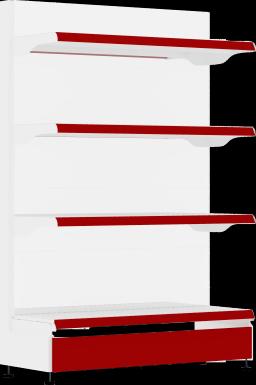 Торговый стеллаж, металлический, 1500мм, с зеркалом