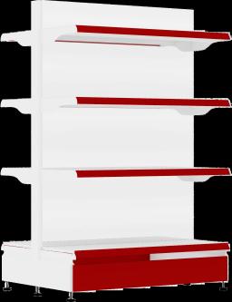 Торговый стеллаж, металлический, 1500мм, с зеркалом