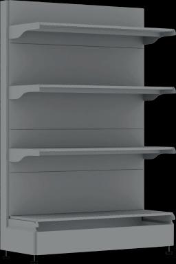 Торговый стеллаж, металлический, 1500мм, сигнальный серый