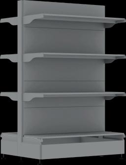 Торговый стеллаж, металлический, 1500мм, сигнальный серый