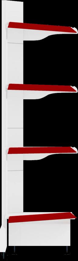 Торговый стеллаж, металлический, 1500мм, угловой внешний