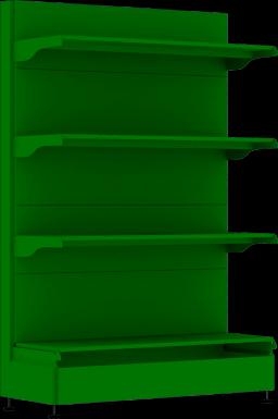 Торговый стеллаж, металлический, 1500мм, зеленый