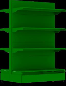 Торговый стеллаж, металлический, 1500мм, зеленый