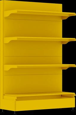 Торговый стеллаж, металлический, 1500мм, желтый