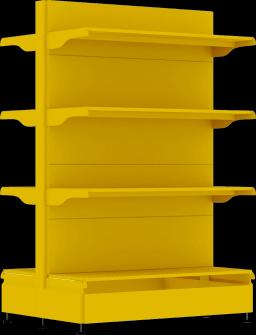 Торговый стеллаж, металлический, 1500мм, желтый