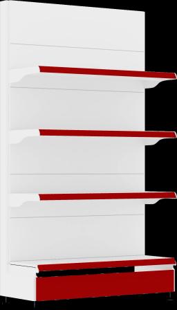 Торговый стеллаж, металлический, 1750мм, красный