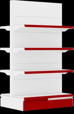 Торговый стеллаж, металлический, 1750мм, красный