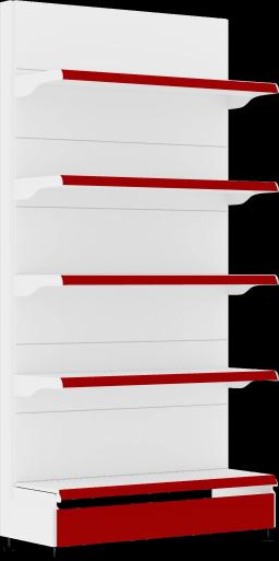 Торговый стеллаж, металлический, 2000мм, красный