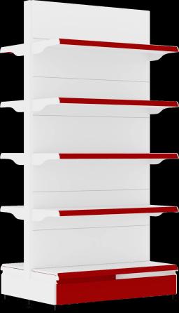 Торговый стеллаж, металлический, 2000мм, красный