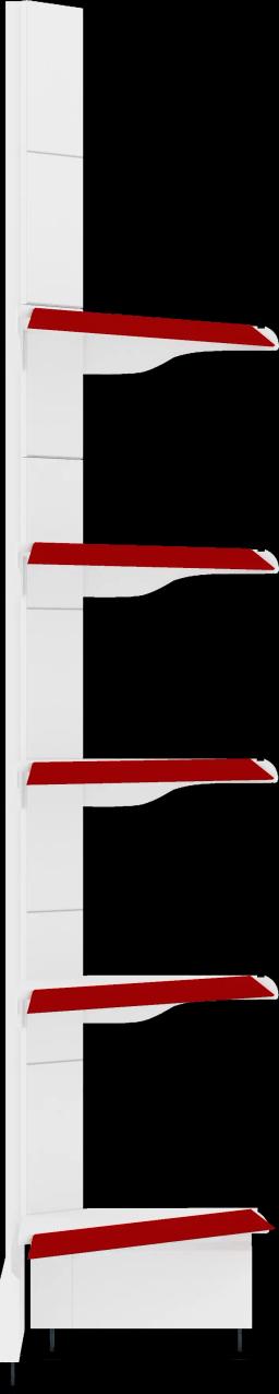 Торговый стеллаж, металлический, 2250мм, угловой внешний