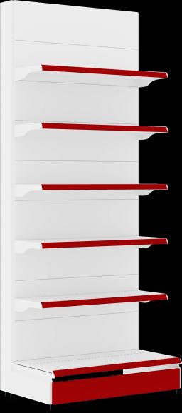 Торговый стеллаж, металлический, 2500мм, красный, без фриза