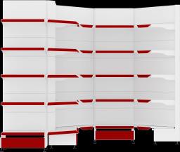 Угловая система стеллажей, металлический, 1500мм